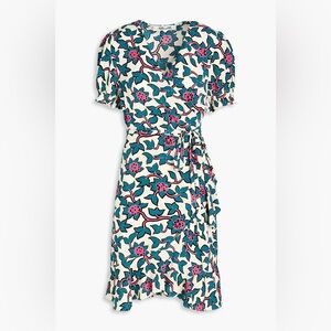 Diane von Furstenberg
Printed Puff-Sleeve Flounce Mini Wrap Dress size‎ large